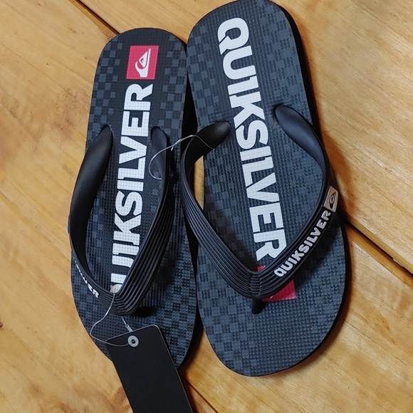 🌸Host Pick🌸NWT Quicksilver Java Blaze Flip Flops Youth 1 - Picture 2 of 10